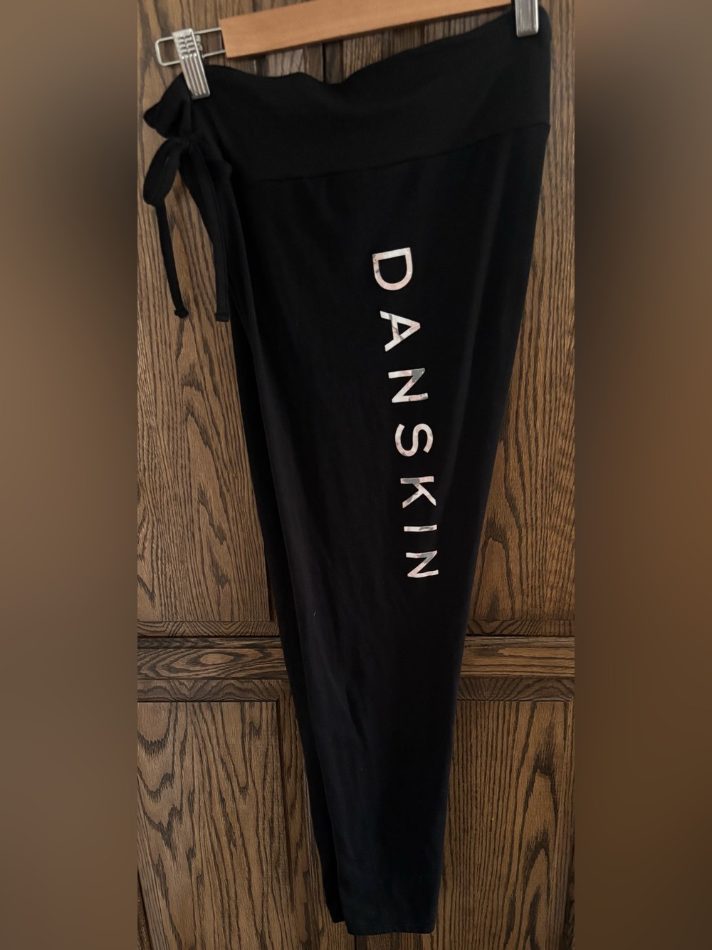 Ladies Sz M Danskin Black Logo Pajama Pants